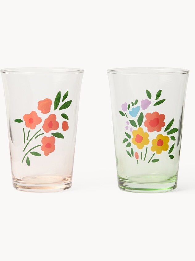 Bicchieri in vetro motivo fiori - Prezzo di lancio