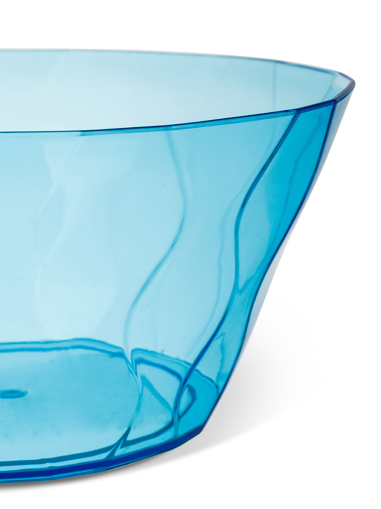 Wave effect plastic salad bowl, Light Blue, large image number 1