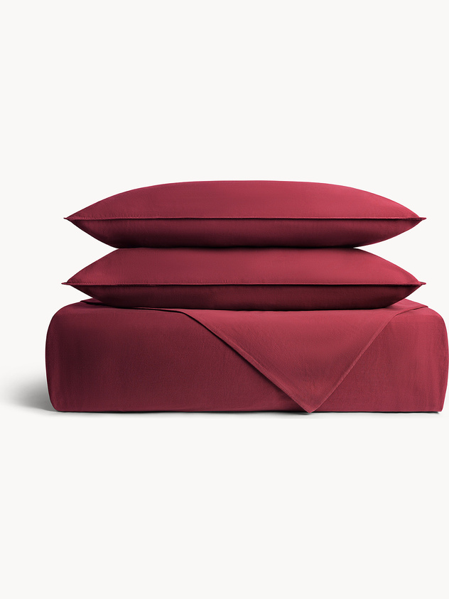 Washed cotton sateen duvet cover