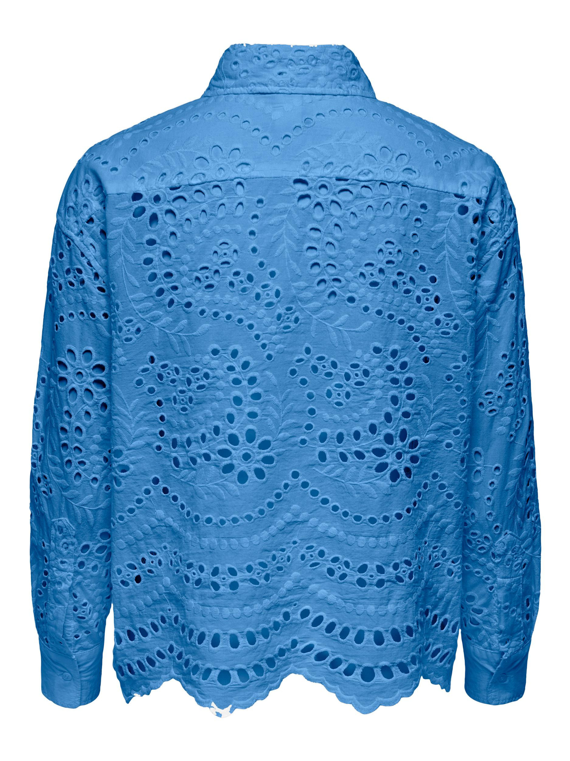 Only - Boxy fit lace shirt, Light Blue, large image number 1