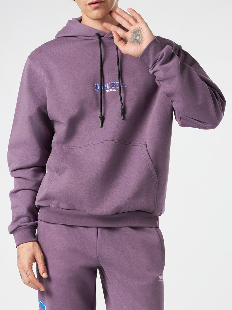Phobia - Cotton sweatshirt with print, Purple, large image number 1