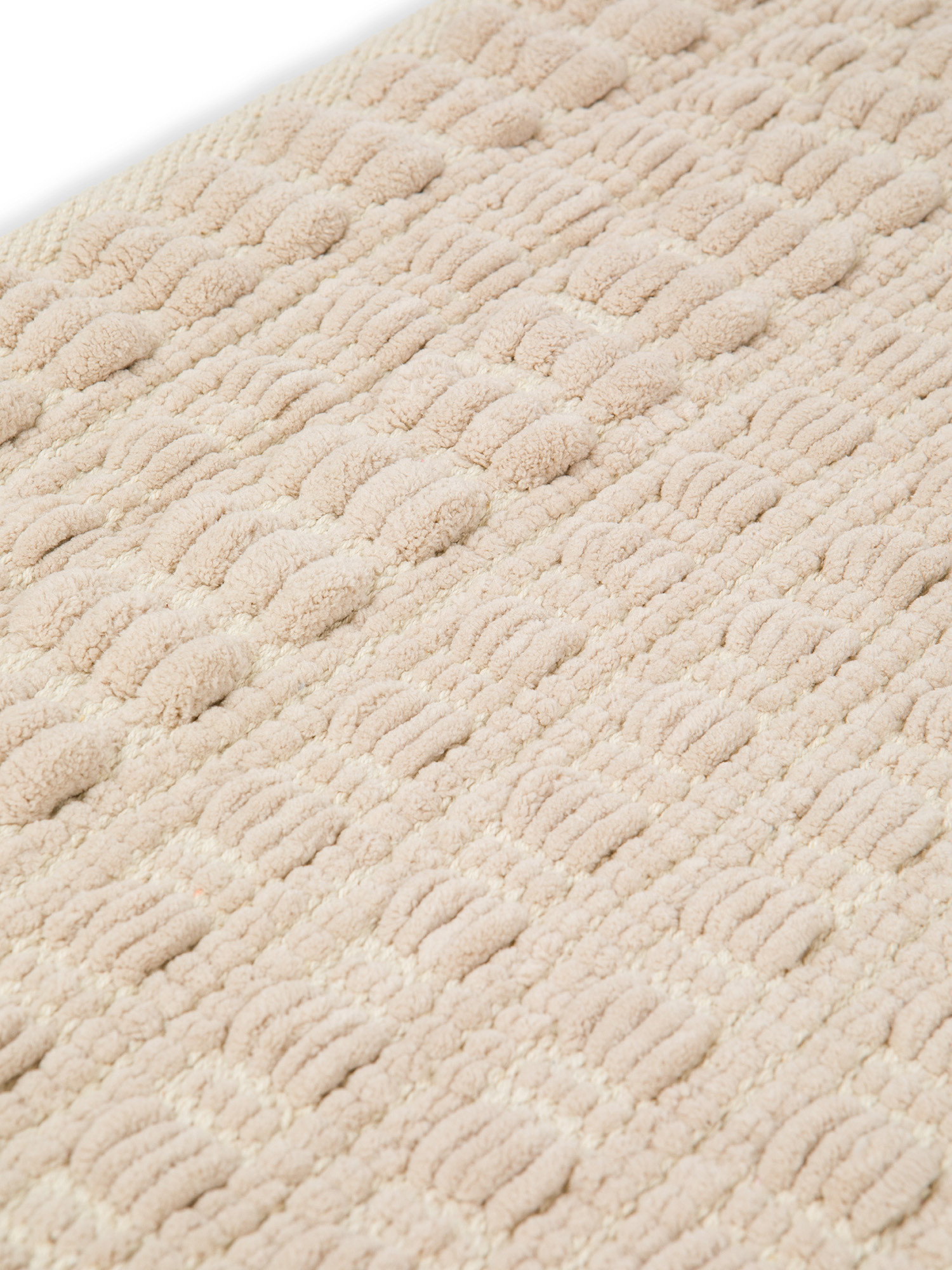 Wrought cotton and chenille bathroom rug, Beige, large image number 1