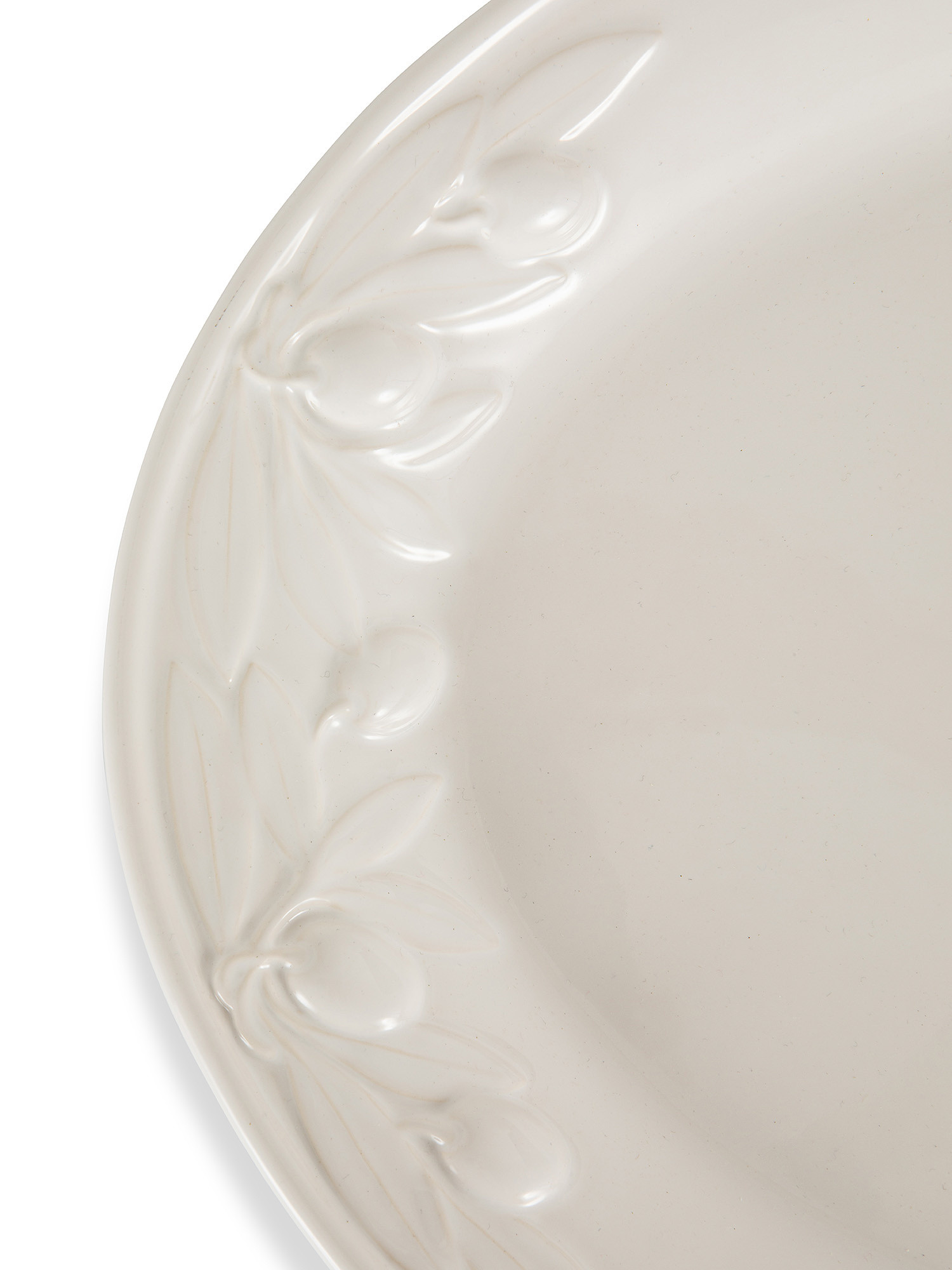 Piatto da portata ceramica dettaglio olive, Bianco, large image number 1