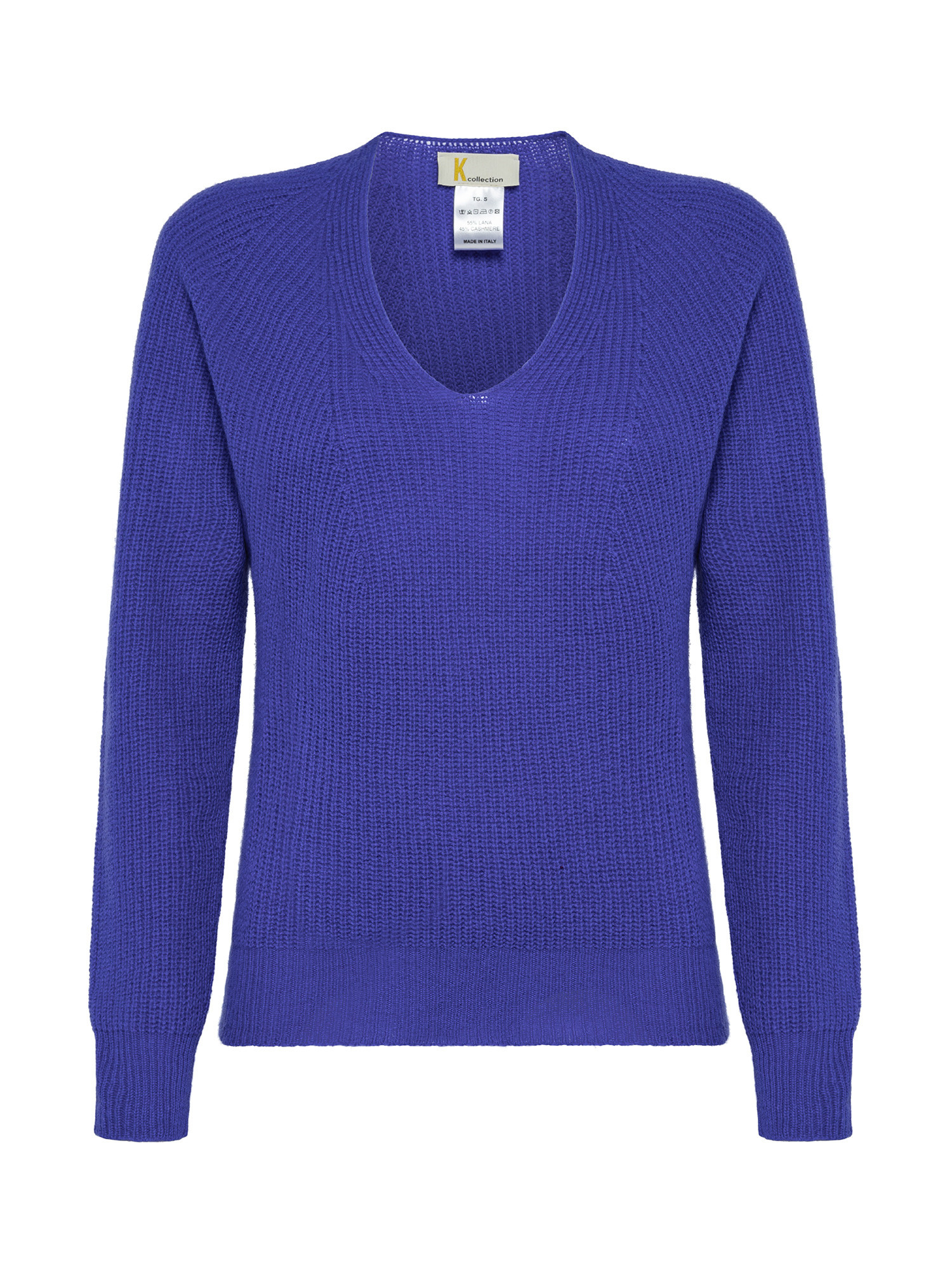 K Collection - V-neck sweater, Royal Blue, large image number 0