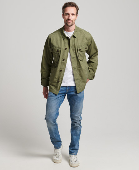 Superdry - Giacca sahariana in cotone, Verde, large image number 8