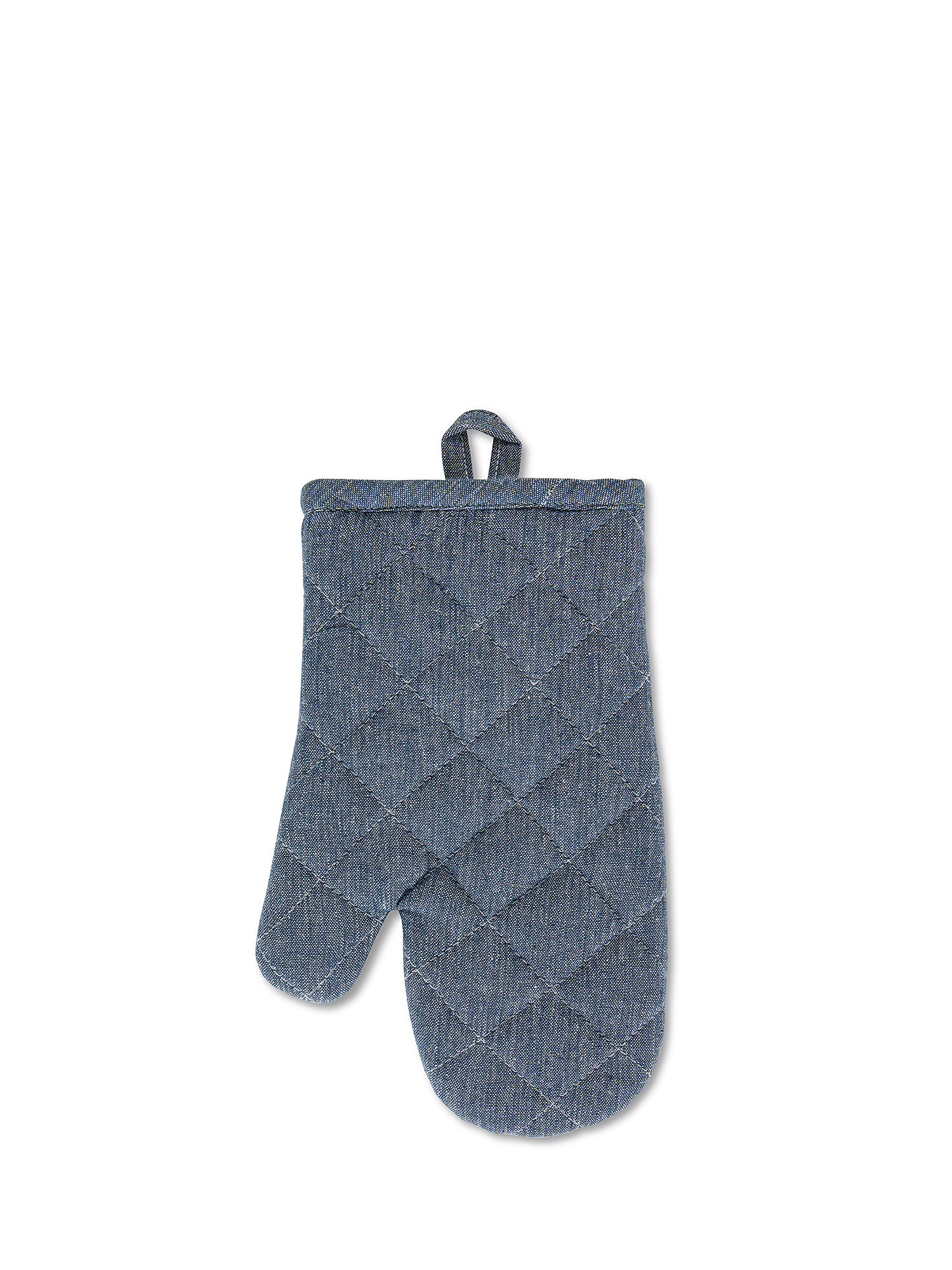 Oven mitt in cotton with braid embroidery, Light Blue, large image number 0