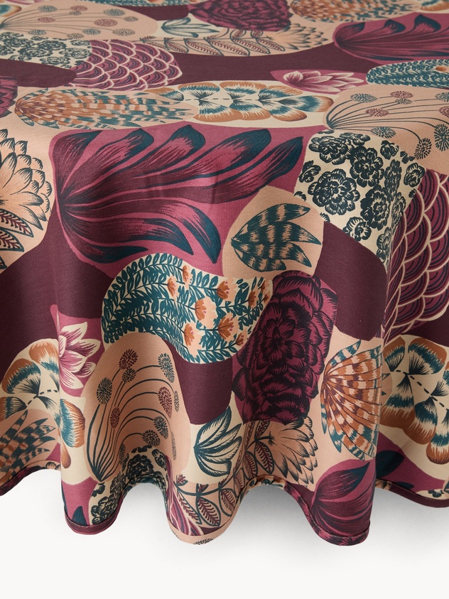 Tovaglia rotonda in panama di cotone con stampa cactus - Prezzo di lancio