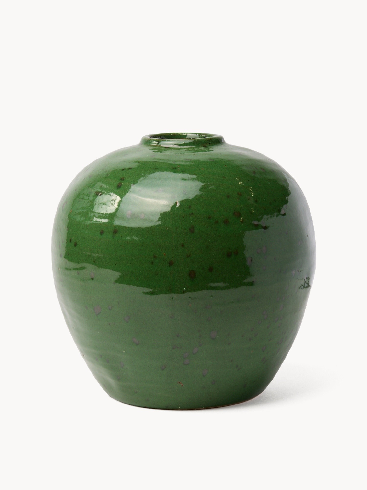 Round ceramic vase, Green, large image number 0