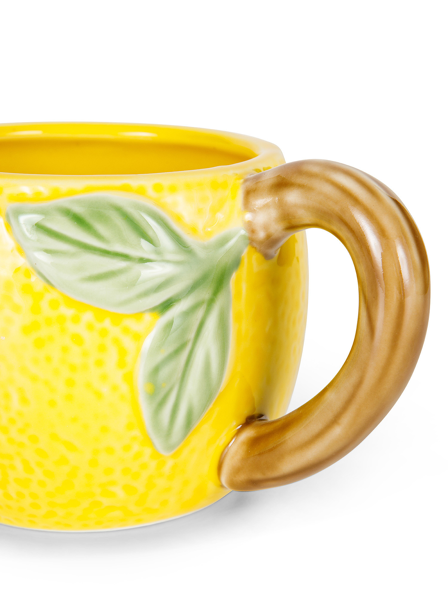 Porcelain mug with lemons motif, White, large image number 1