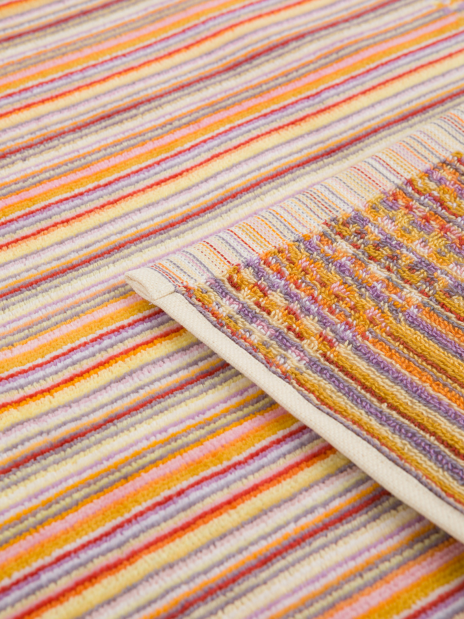 Asciugamano cotone velour motivo millerighe, Multicolor, large image number 2