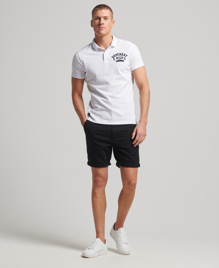 Superdry - Cotton piqué polo shirt with logo, White, large image number 4