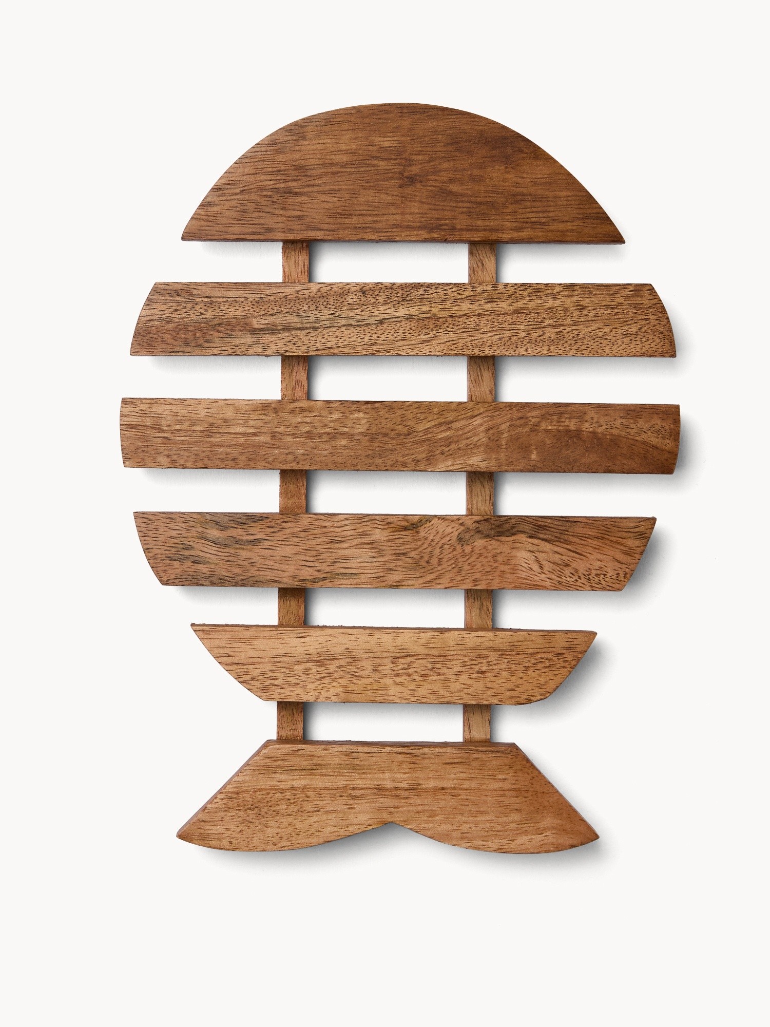 Mango wood trivet with fish motif, Brown, large image number 1