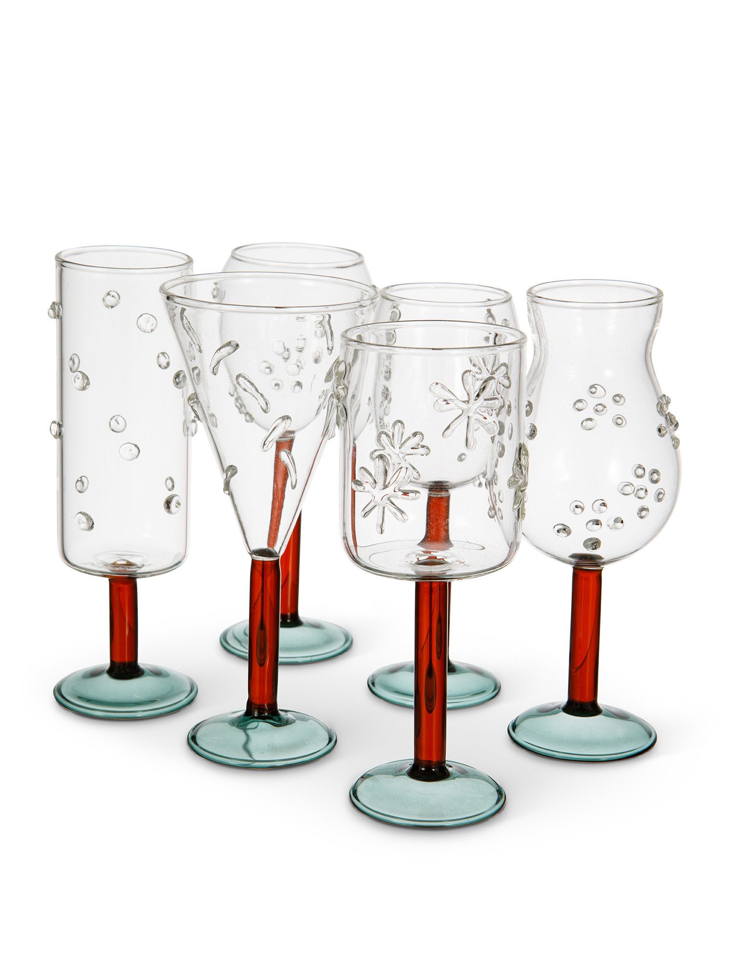 Set of 6 borosilicate glass liqueur goblets, Multicolor, large image number 1