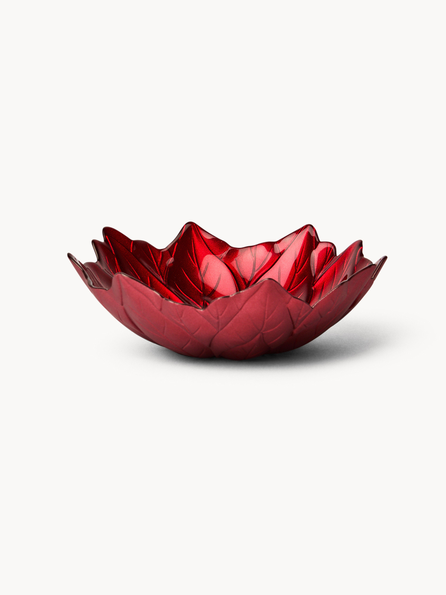 Glass bowl with a Christmas star design, Red, large image number 0