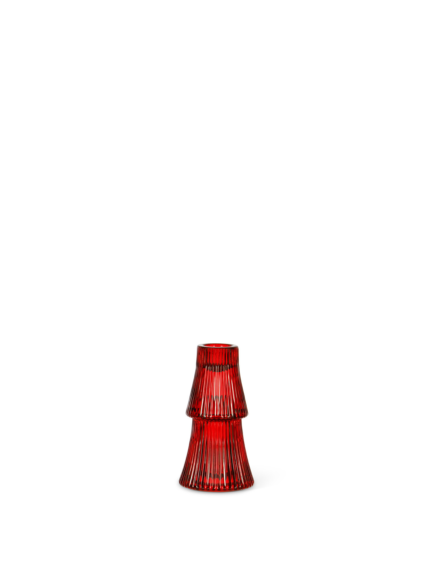 Portacandele in vetro, Rosso fragola, large image number 0