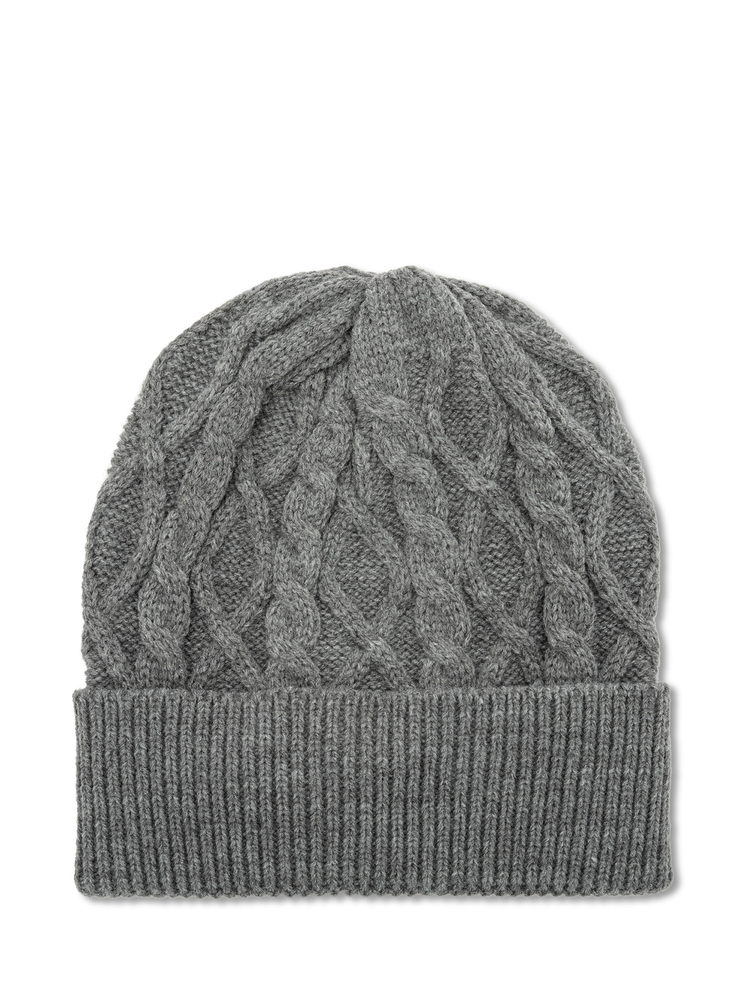 Luca D'Altieri - Beanie with knitted pattern, Grey, large image number 0