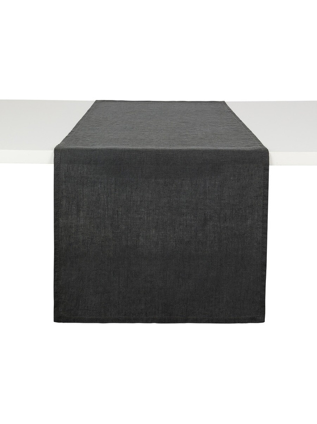 Plain washed pure linen runner