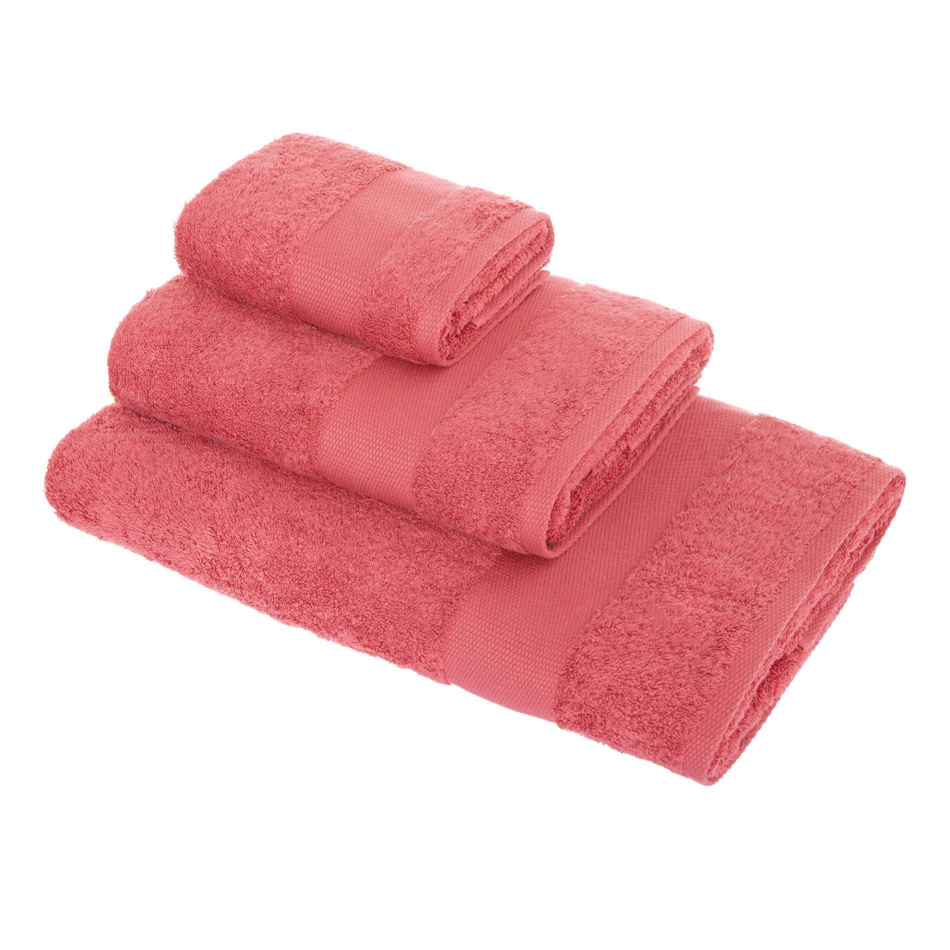Zefiro pure cotton terry towel, Strawberry Red, large