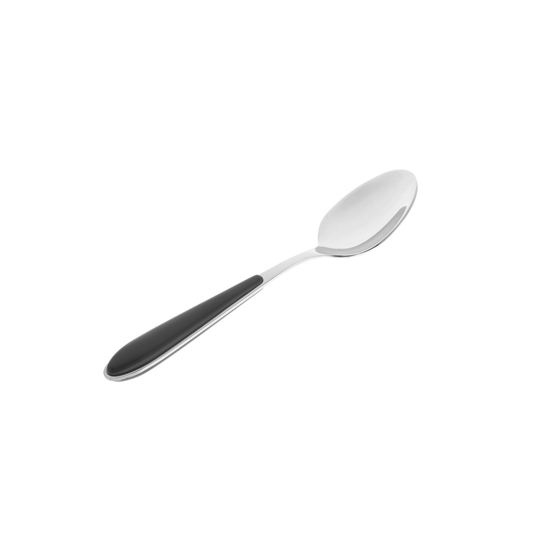 Stainless steel and plastic teaspoon, Black, large image number 0