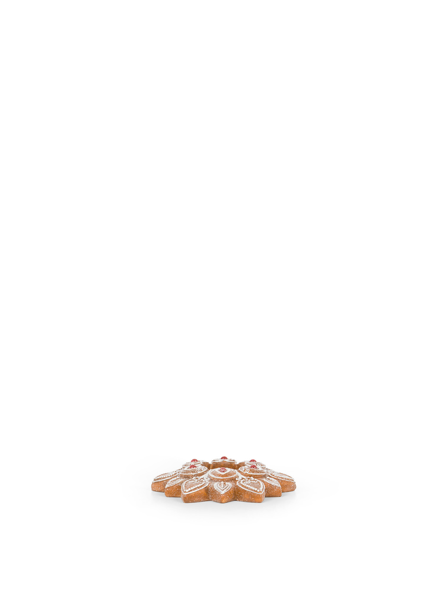 Portacandele in resina a gingerbread, Beige, large image number 0