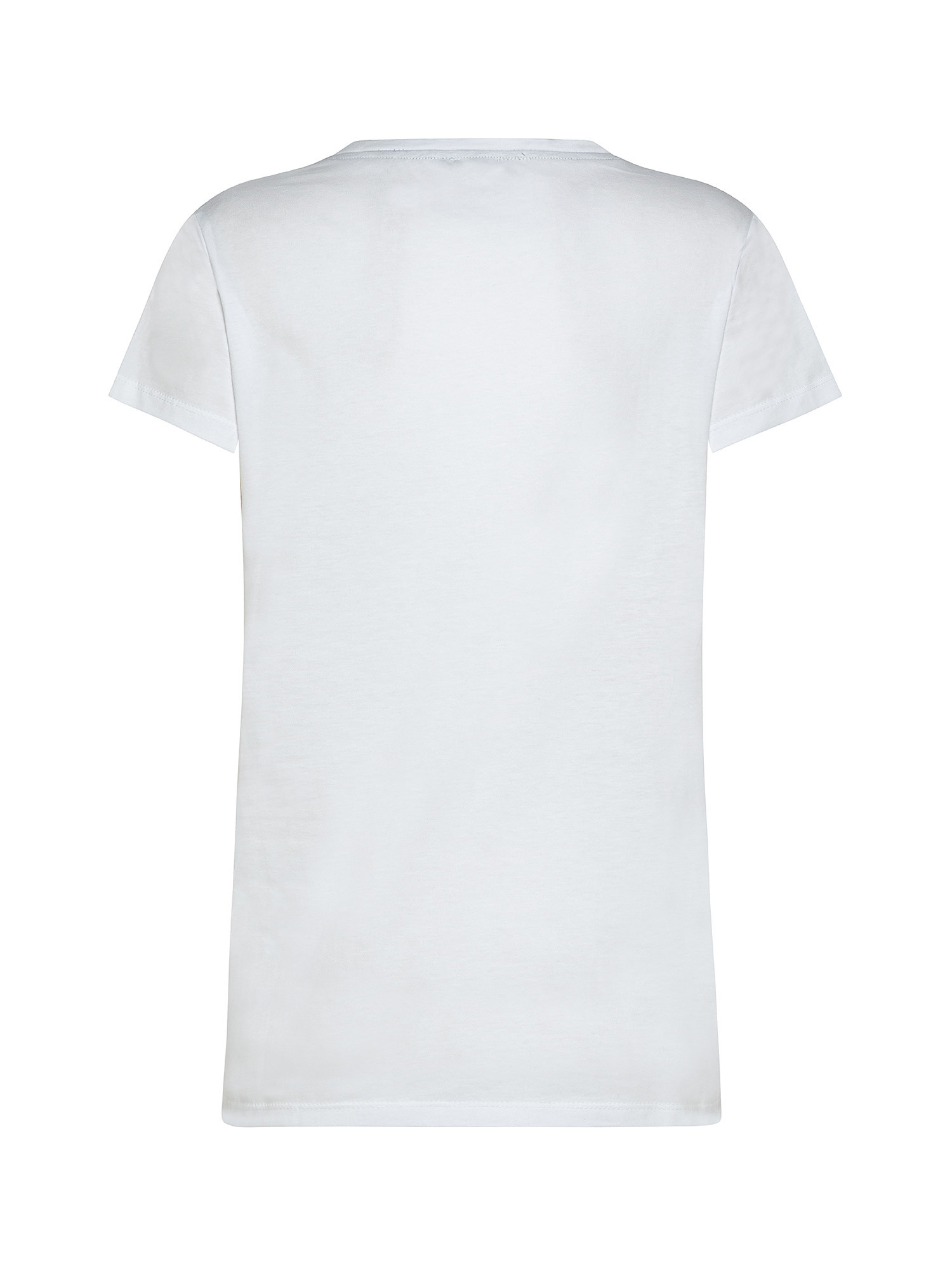 T-shirt basic puro cotone tinta unita, Bianco, large image number 1