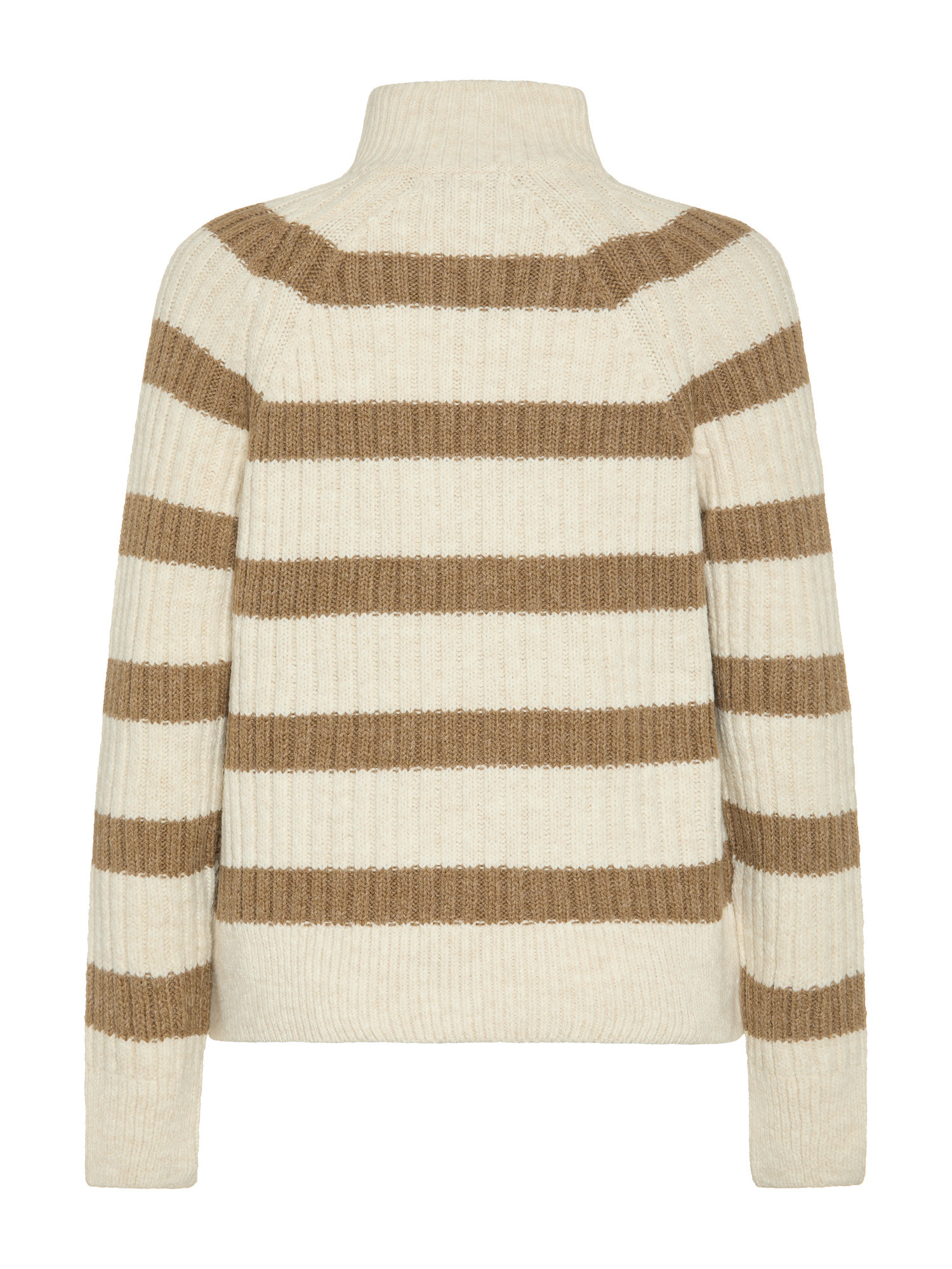 Only - Pullover mezza zip a righe, Beige, large image number 1