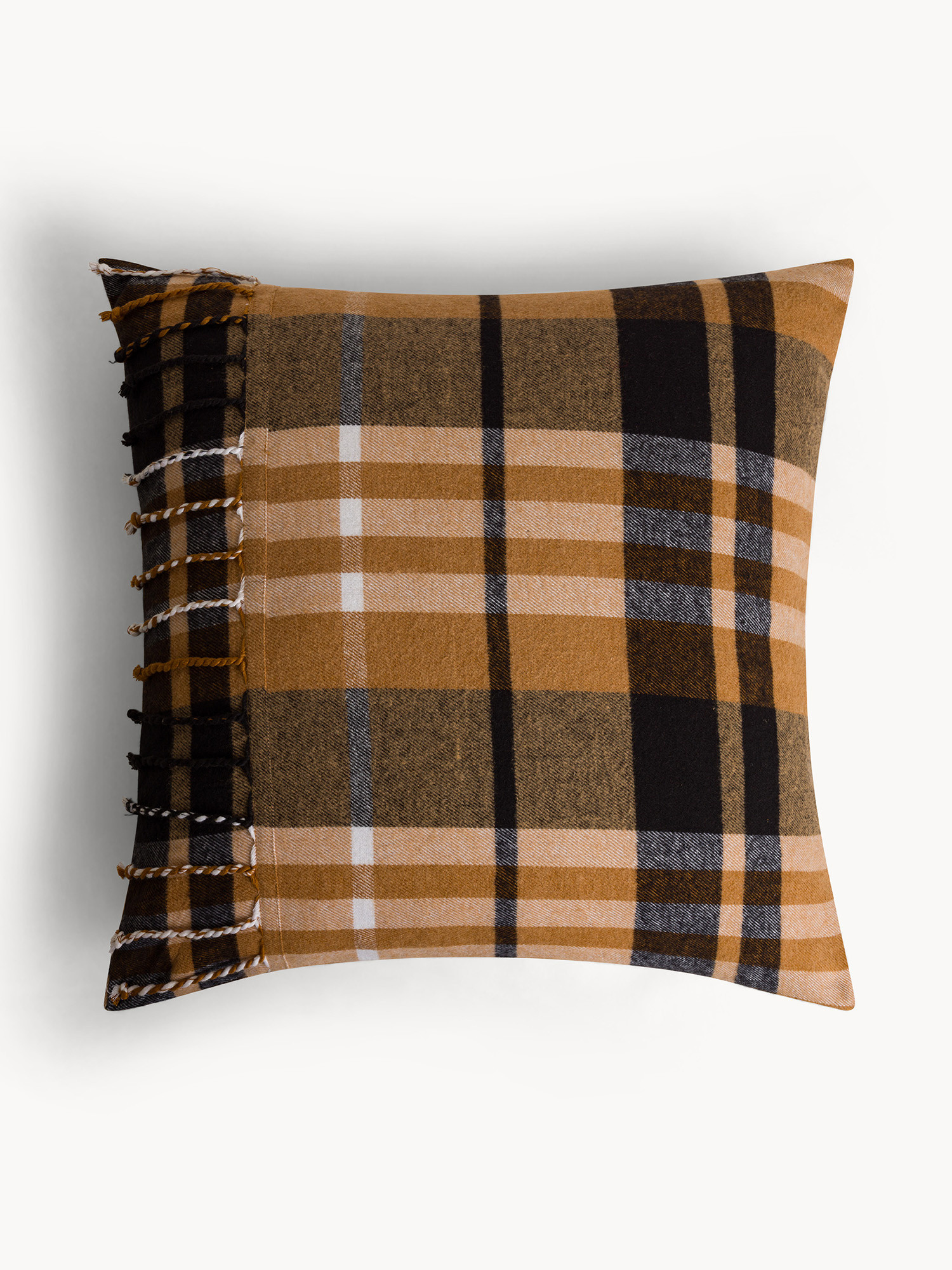 Cuscino 45x45 cm in cotone check, Beige, large image number 0