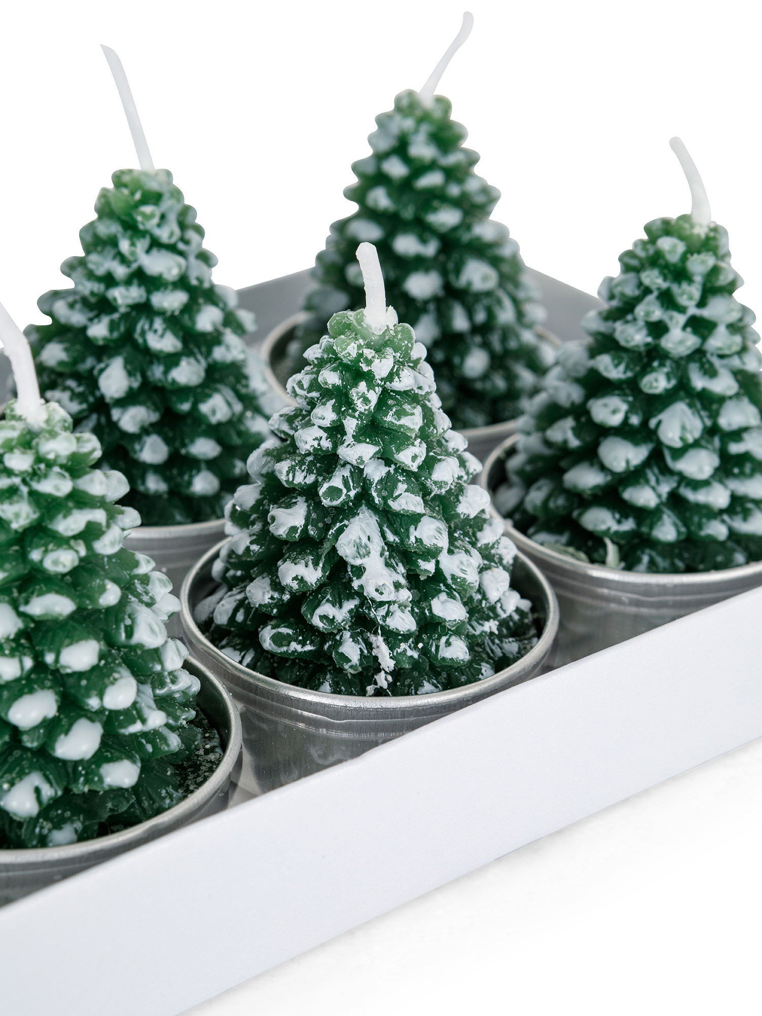 Set of 6 Christmas tree candles, Green, large image number 1
