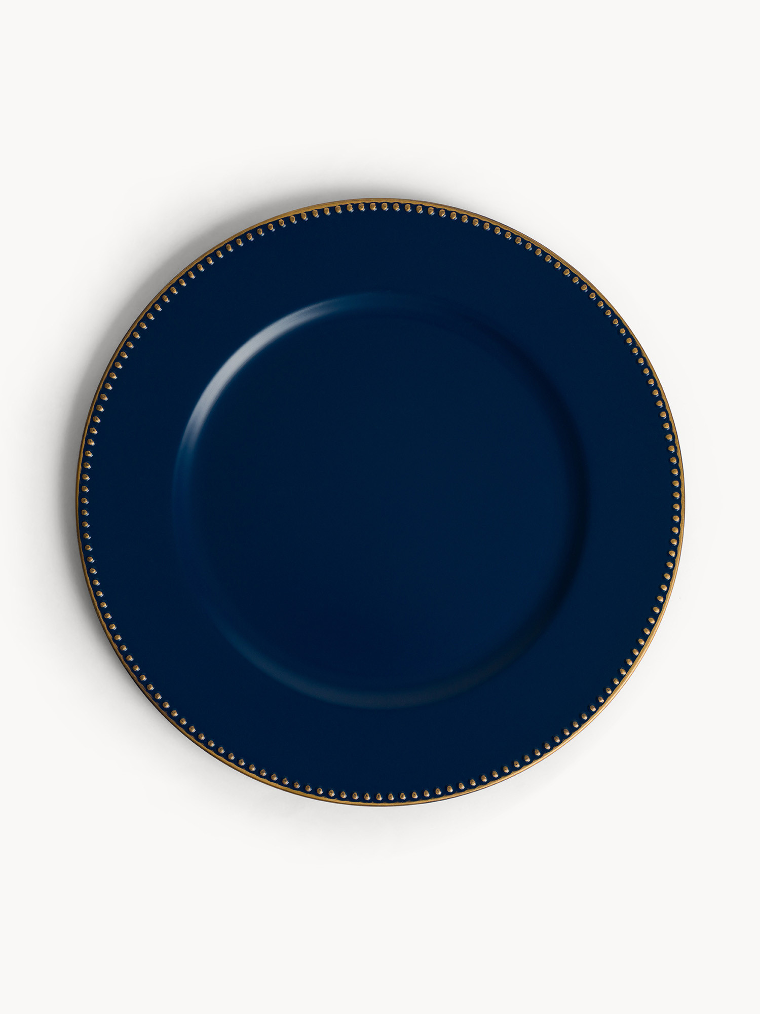 Sottopiatto in plastica con filo oro, Blu scuro, large image number 0