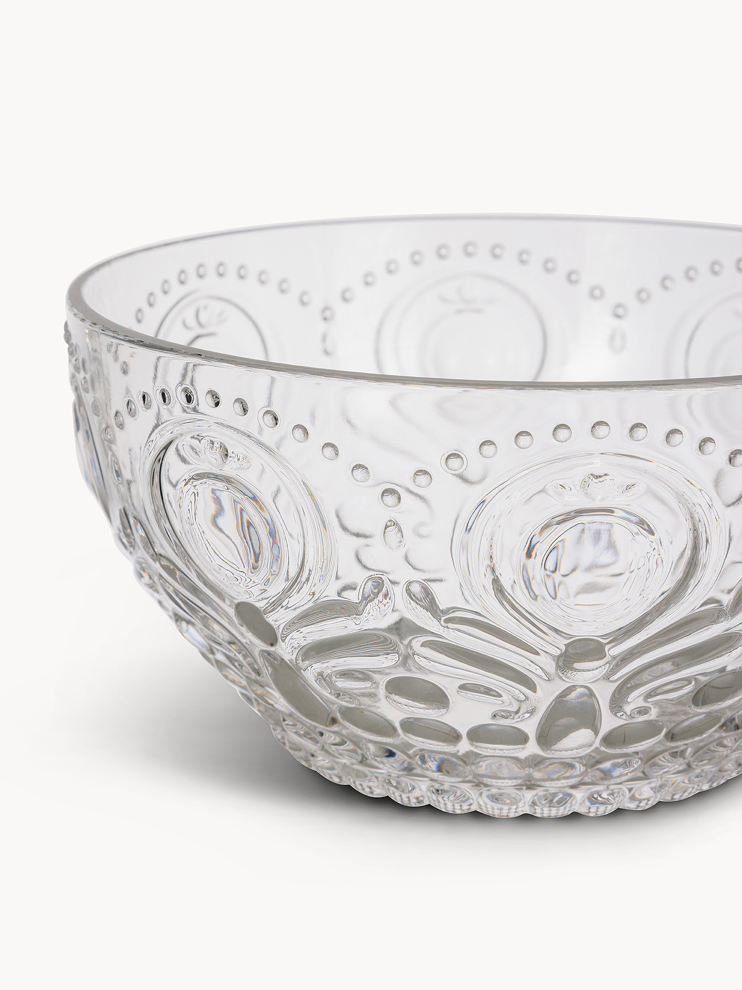 Decorated transparent plastic bowl, Transparent, large image number 1