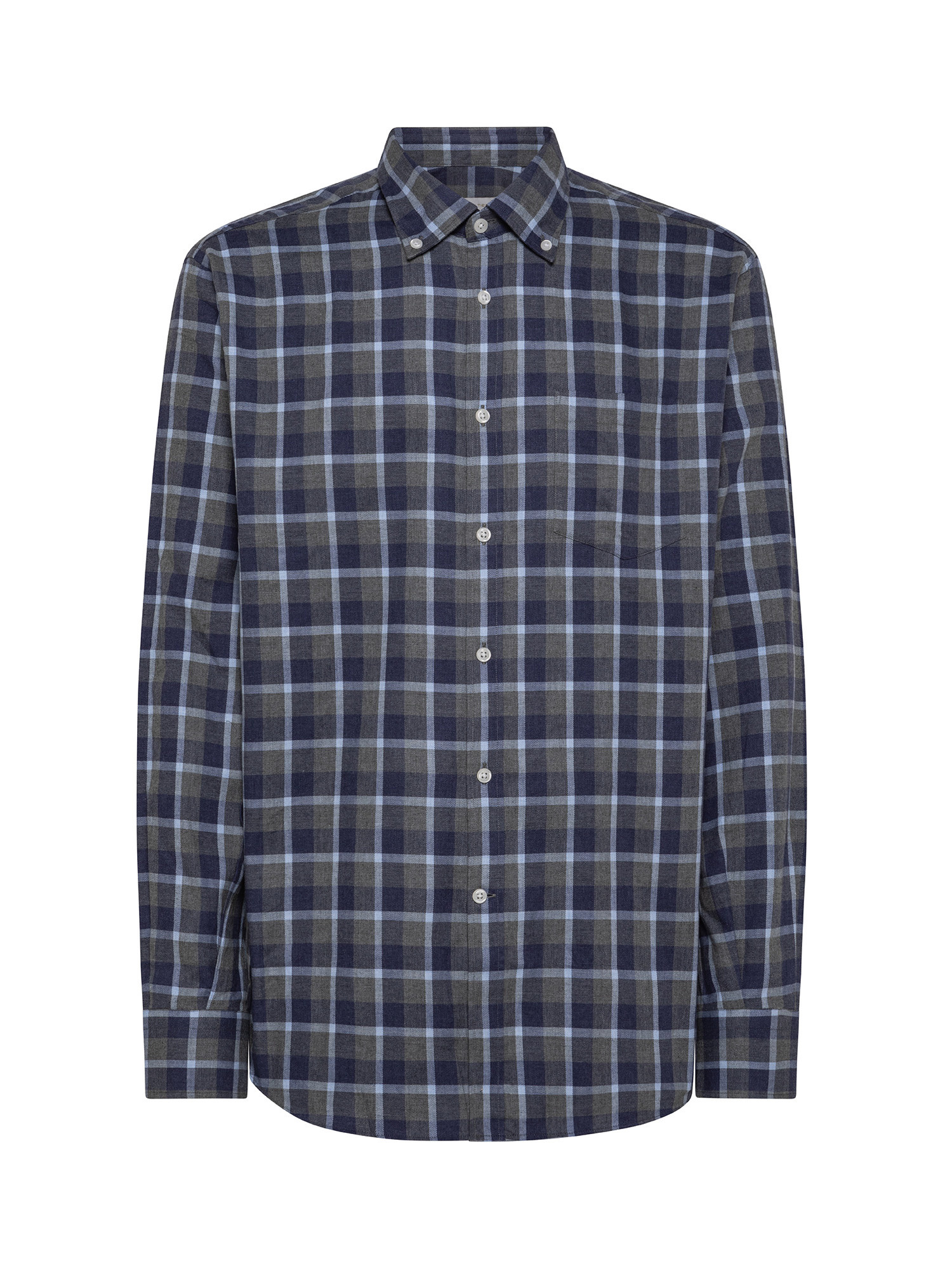 Regular fit shirt in soft organic cotton flannel, Denim, large image number 1