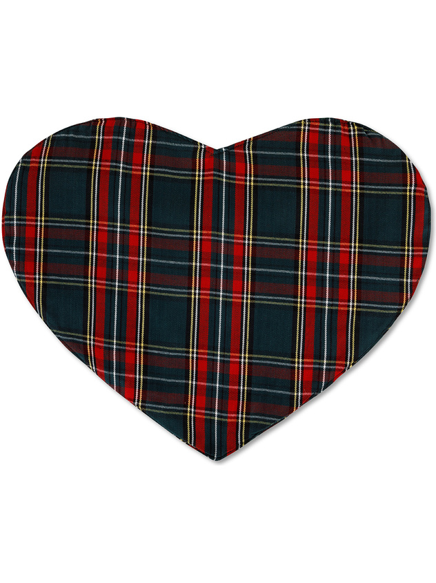 Tartan cotton twill heart placemat