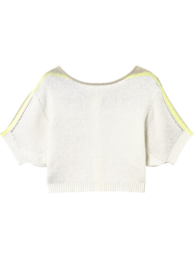 Double-use knit cardigan with fluo details