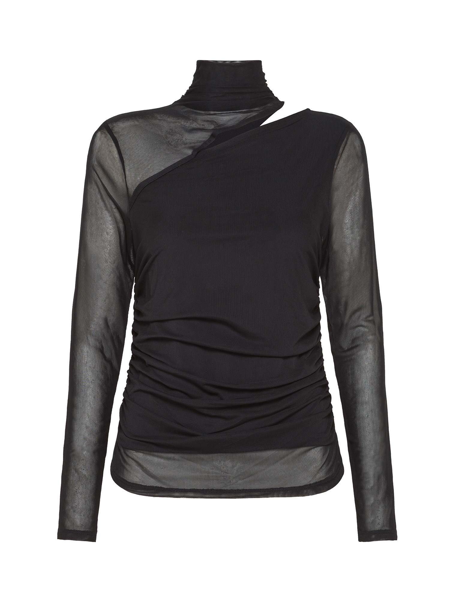 DKNY - Mesh sweater with cut out detail, Black, large image number 0