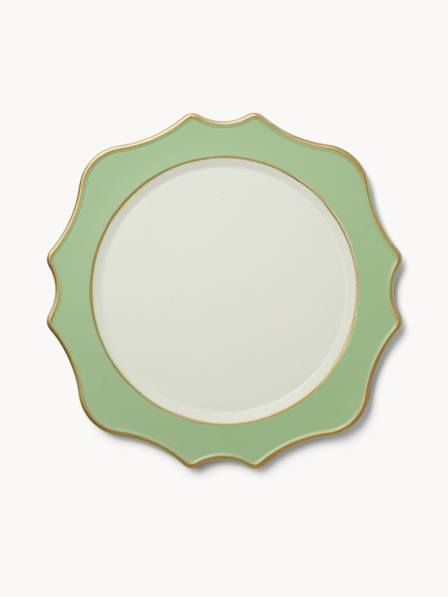 Plastic charger plate with rim, Verde/Oro, large image number 0
