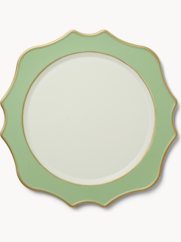 Plastic charger plate with rim