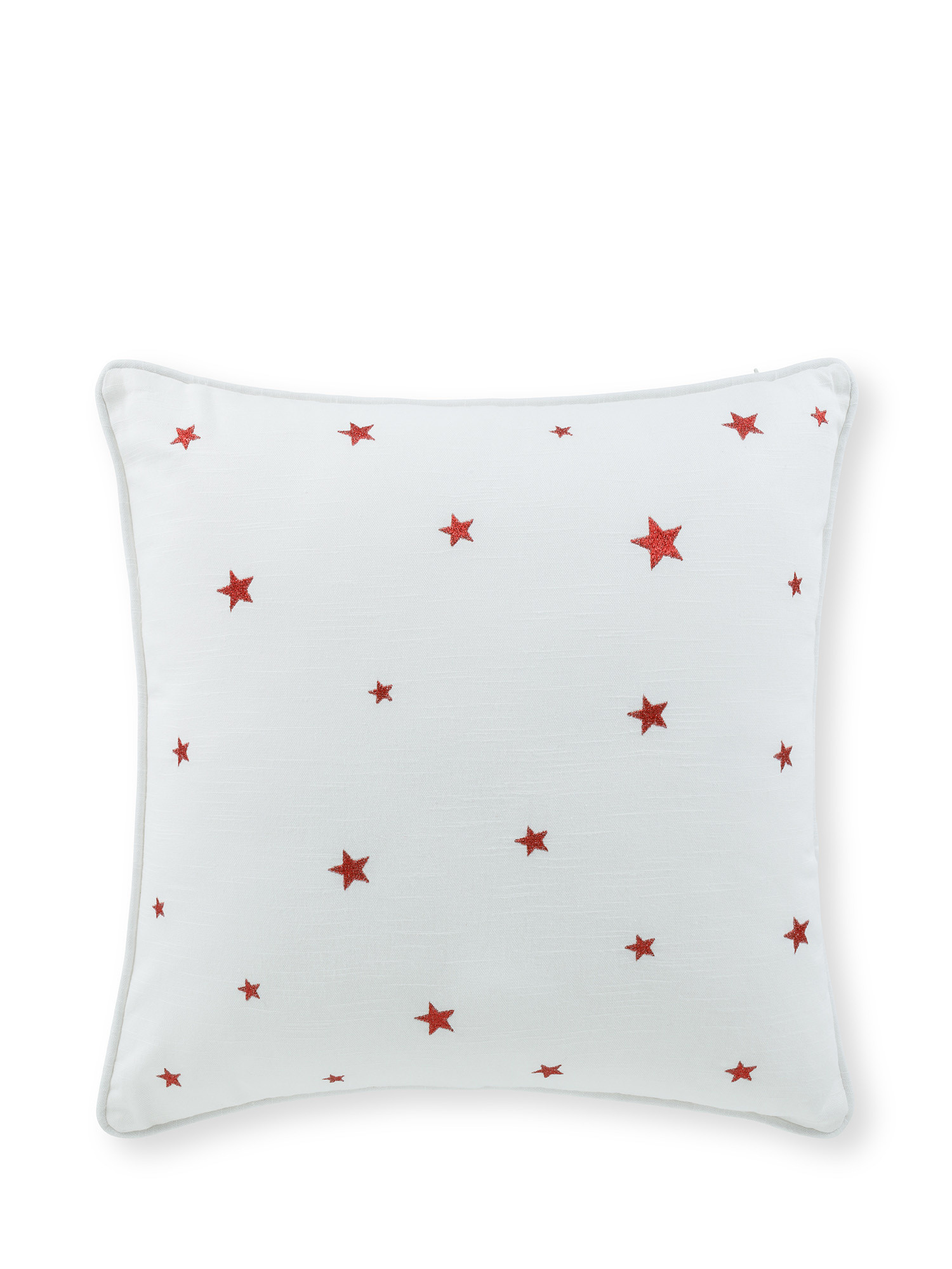 Cuscino in velluto con stelle ricamate in filo lurex 45x45 cm, Rosso, large image number 0