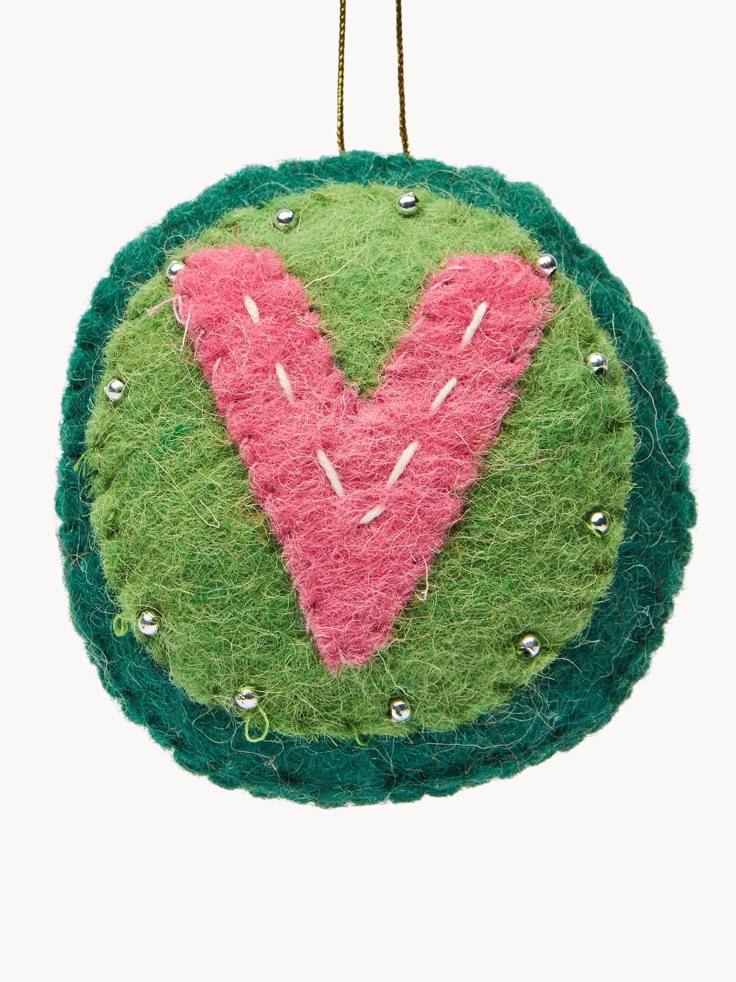 Pallina in feltro lettera V, Multicolor, large image number 1