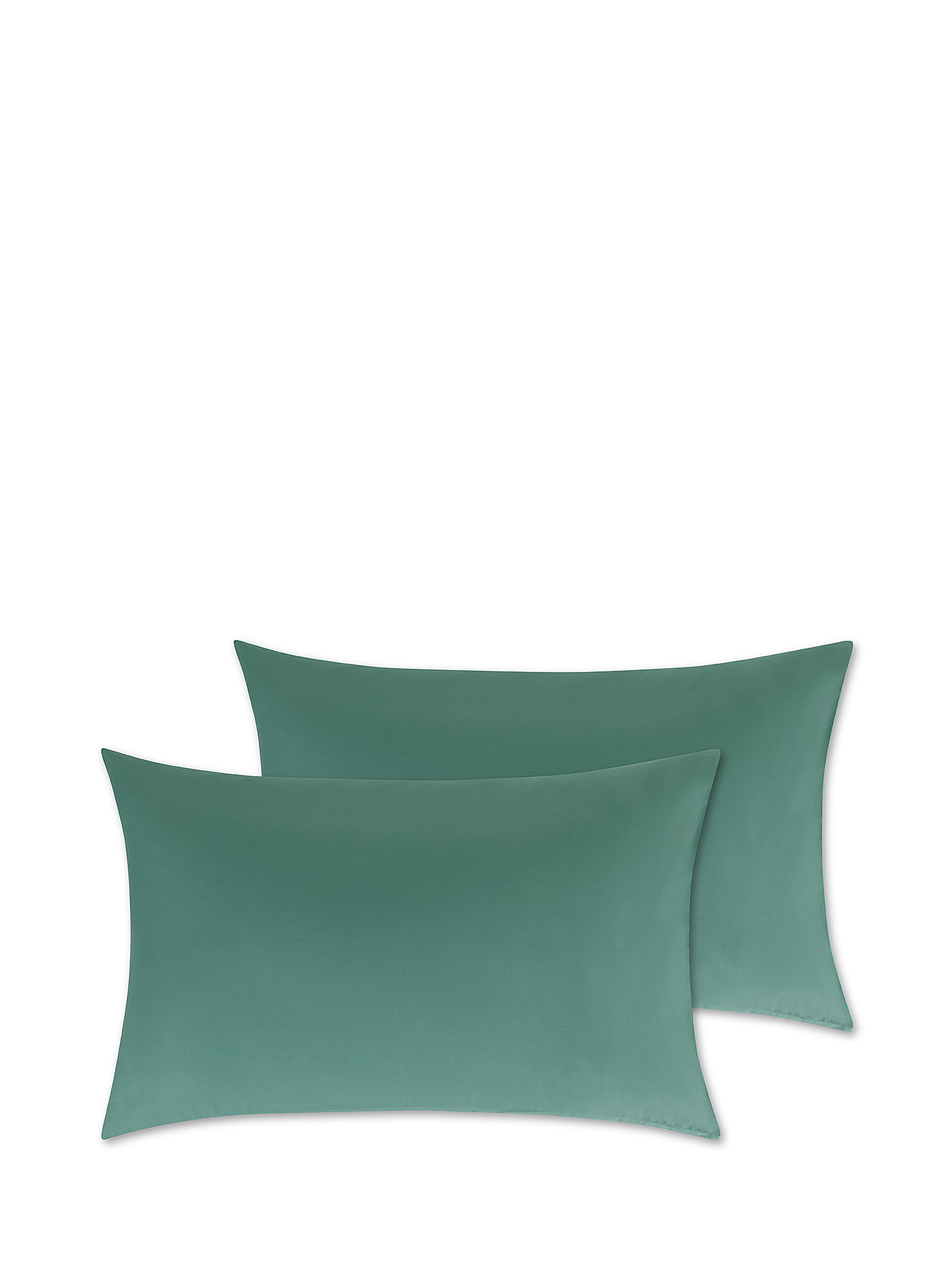 Set of 2 percale cotton pillowcases, Green, large image number 0