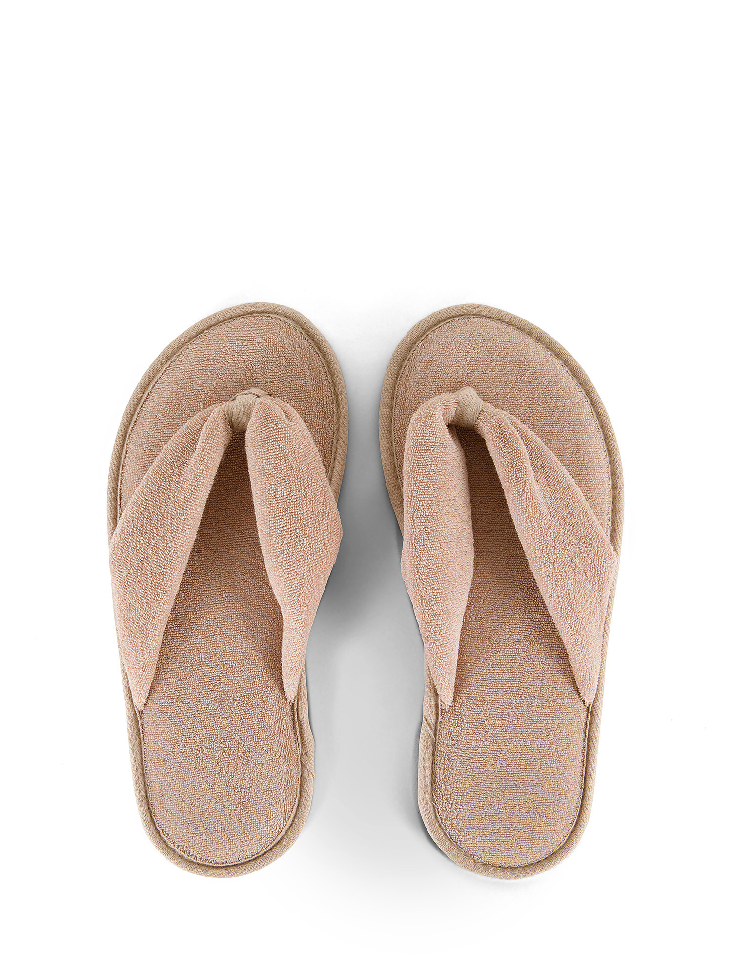 Solid color micro sponge thong slippers, Beige, large image number 0