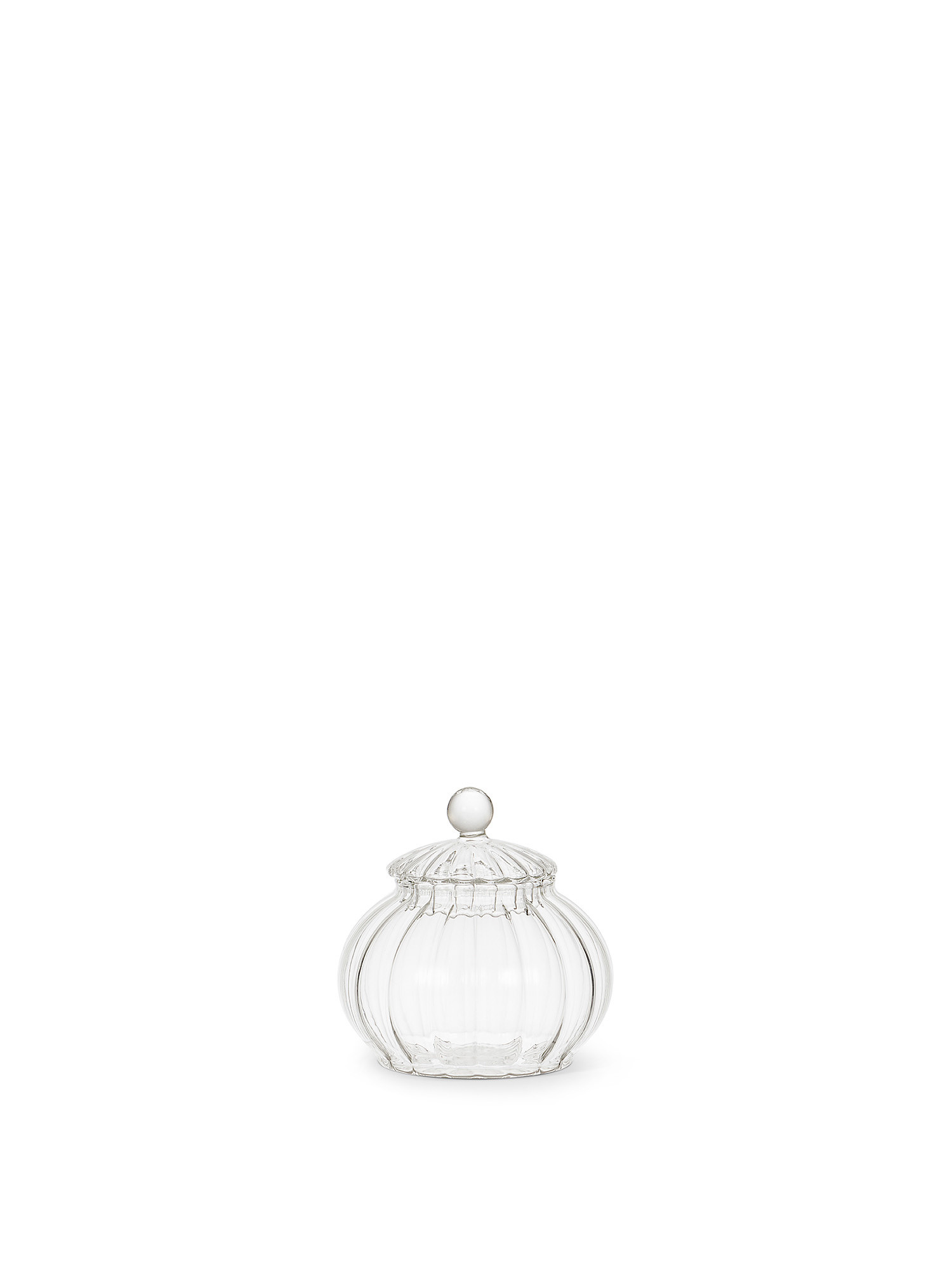 Glass sugar bowl with optical effect, Transparent, large image number 0
