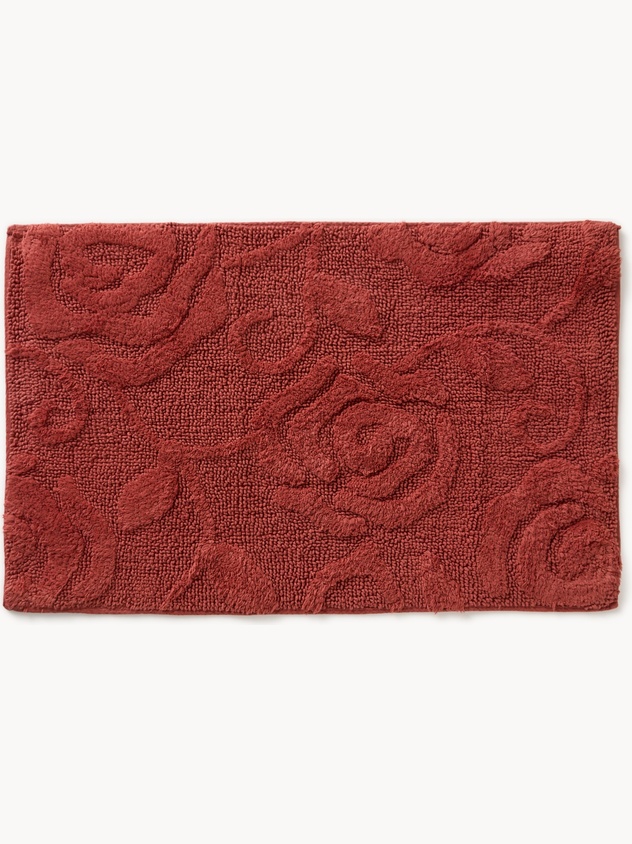 Tappeto bagno in cotone con lavorazione jacquard