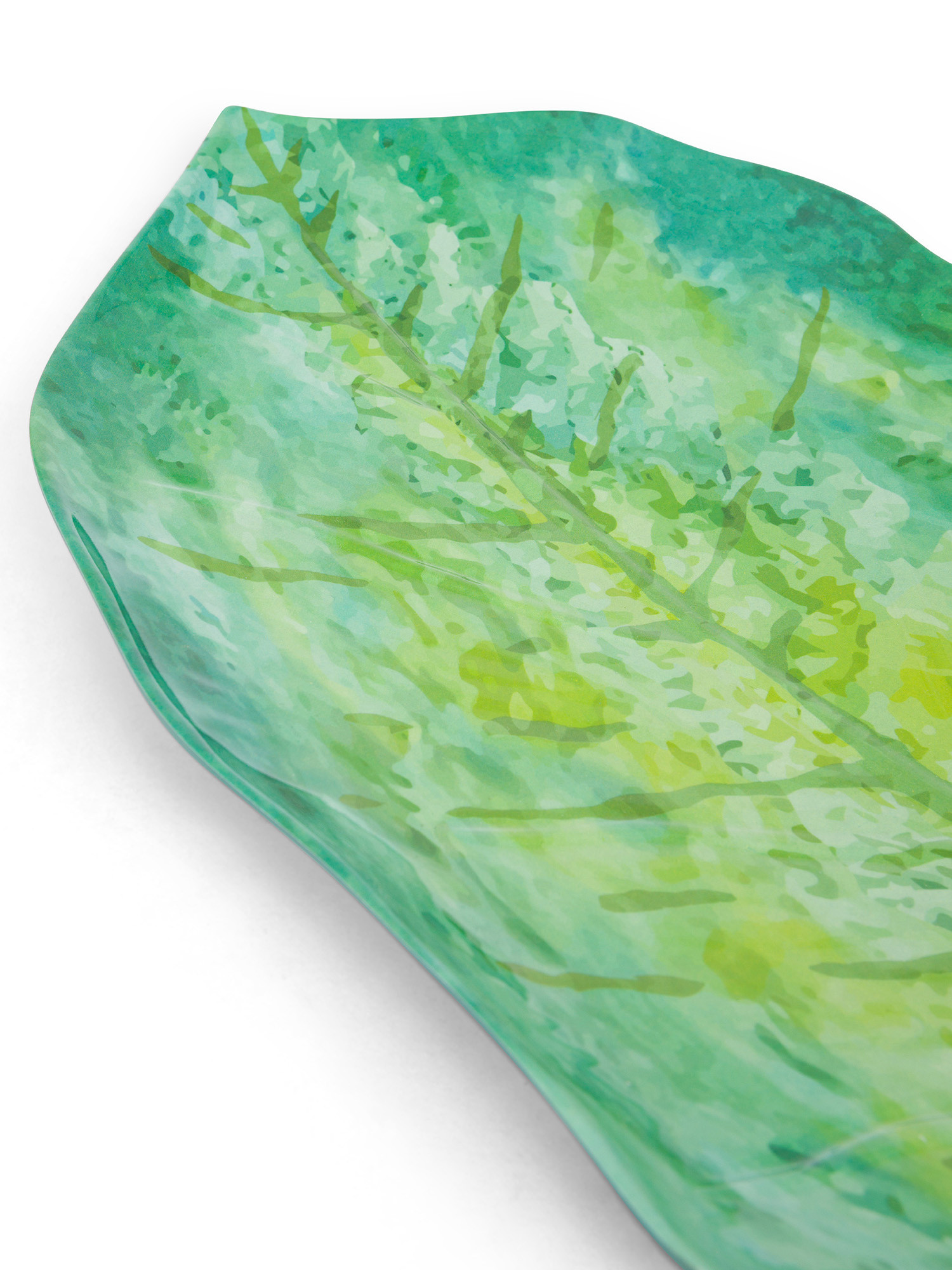 Melamine leaf plate, Green, large image number 1