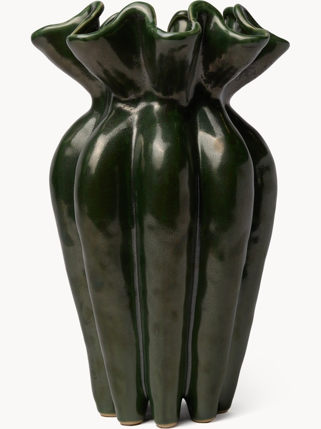 Organically shaped ceramic vase