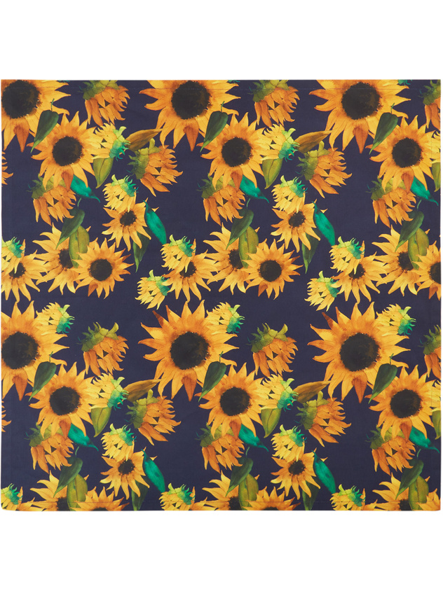Centrepiece in cotton twill with sunflowers print