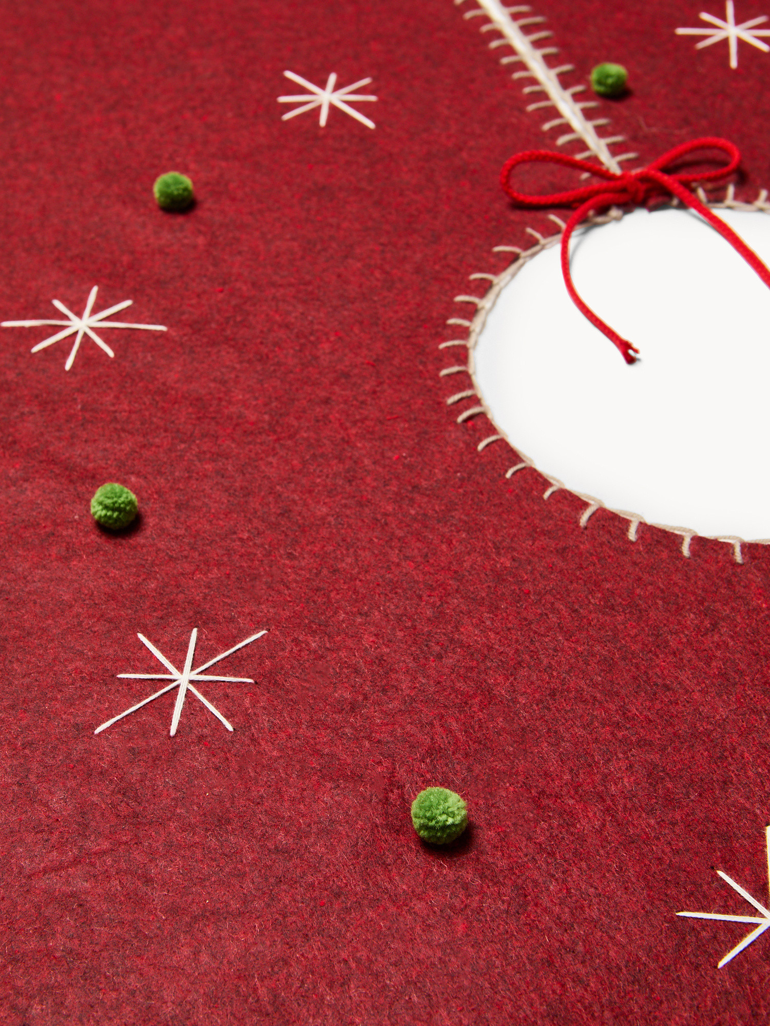 Copribase per albero in feltro, Rosso, large image number 1