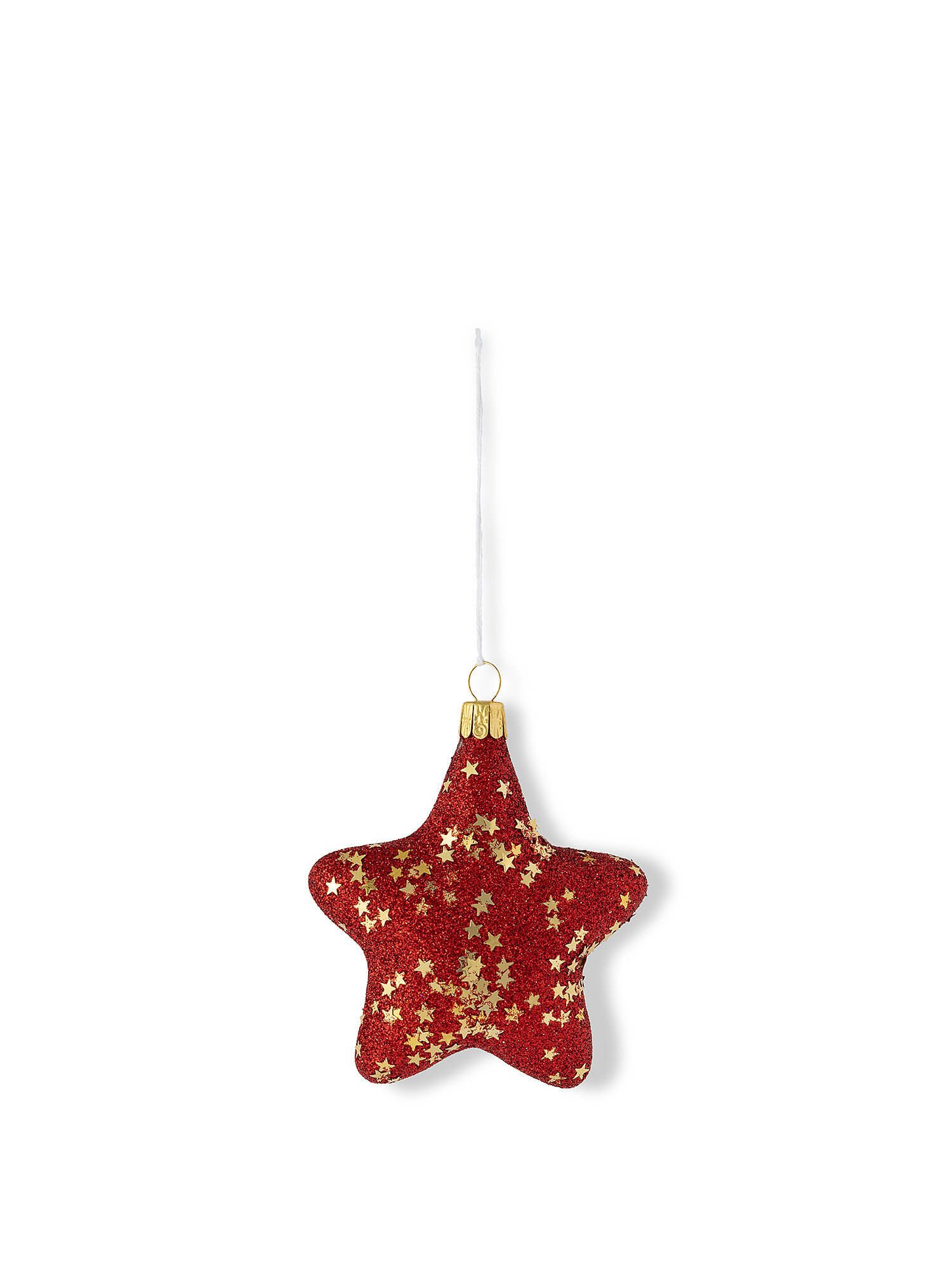 Hand blown glass star shaft adduct, Red, large image number 0