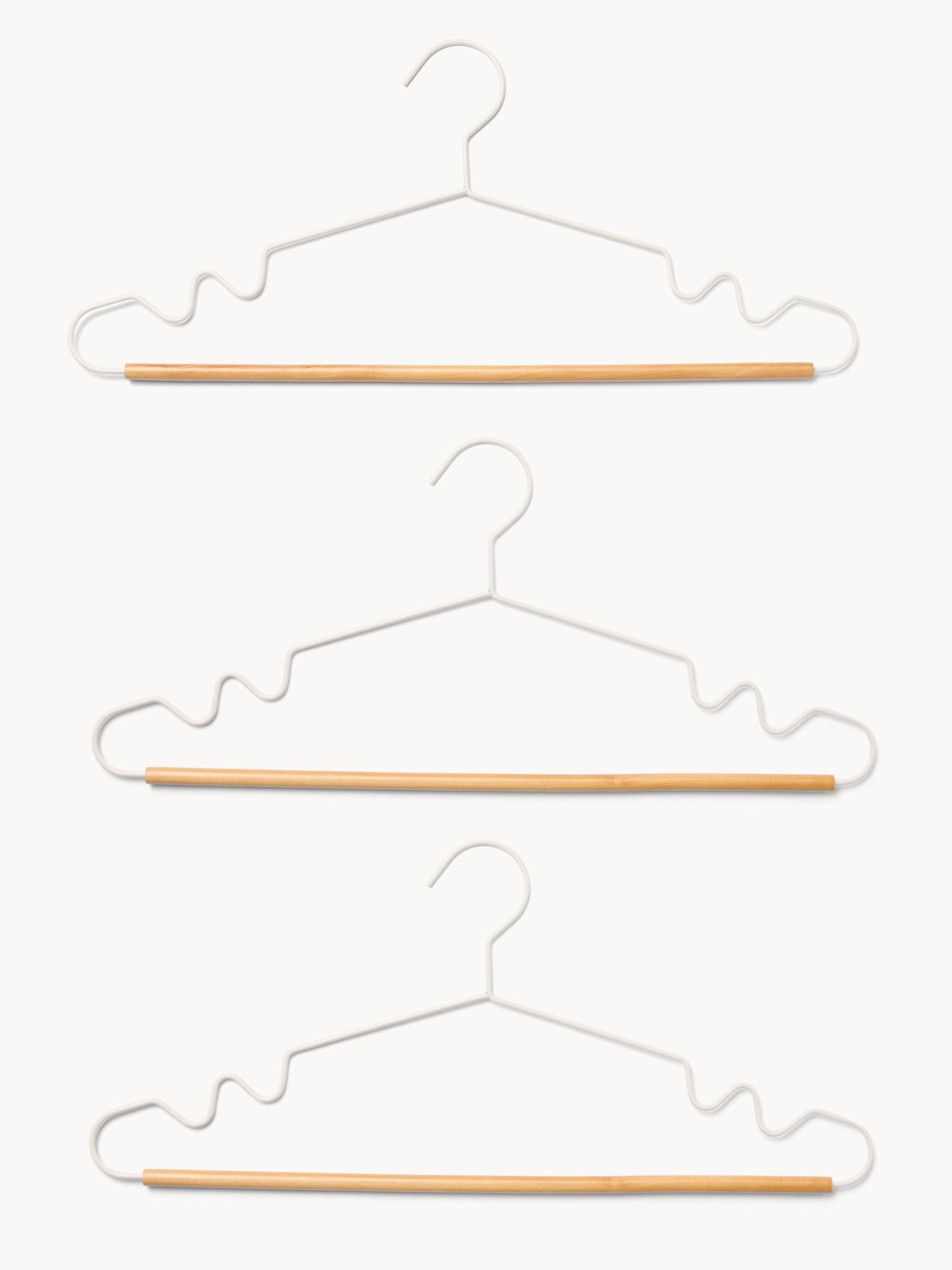 Set of 3 hangers, White / Beige, large image number 0