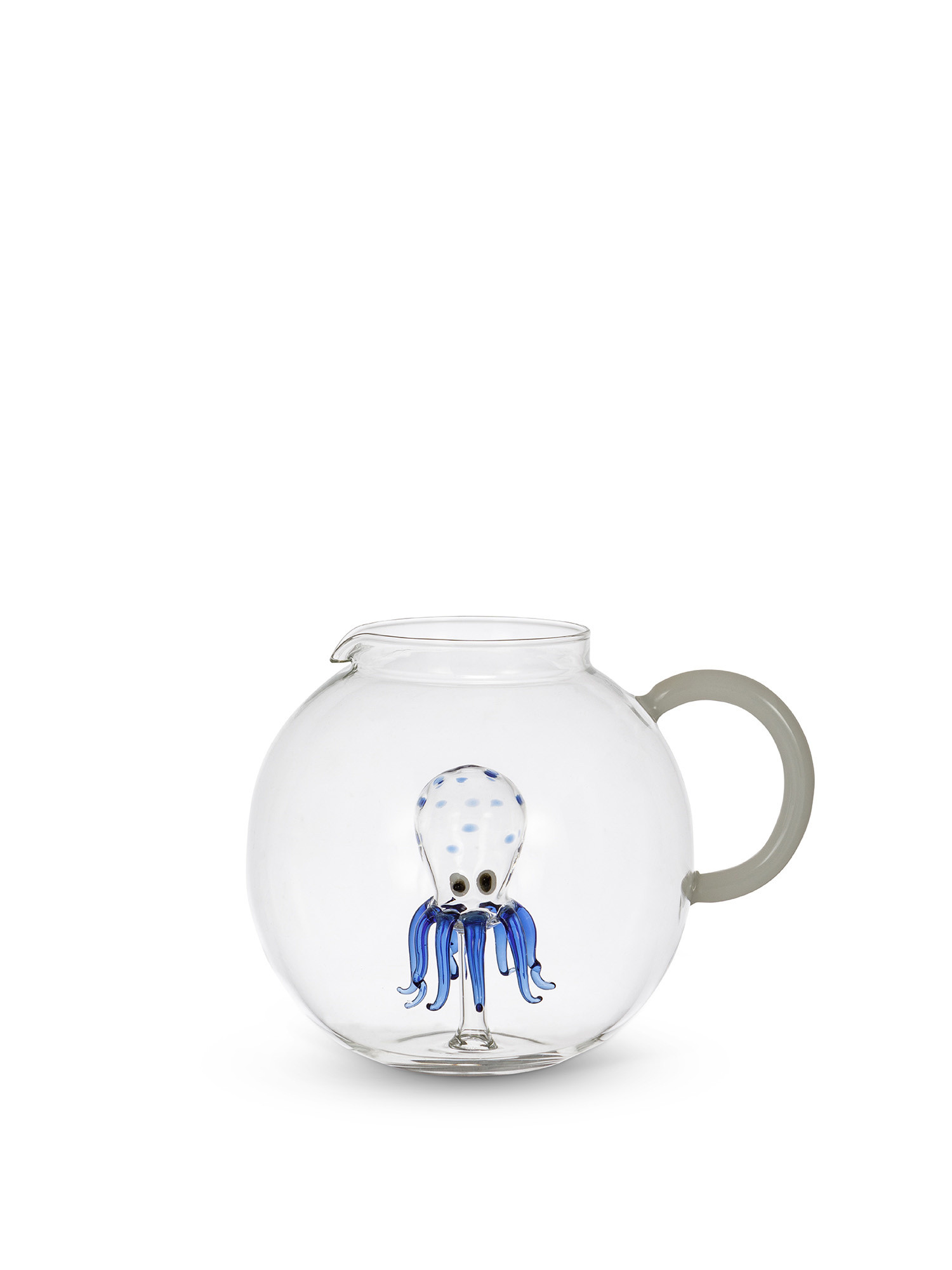 Glass carafe with octopus detail, Transparent, large image number 0