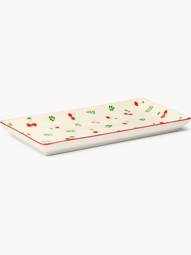 Piatto in new bone china motivo ciliegie - Prezzo di lancio